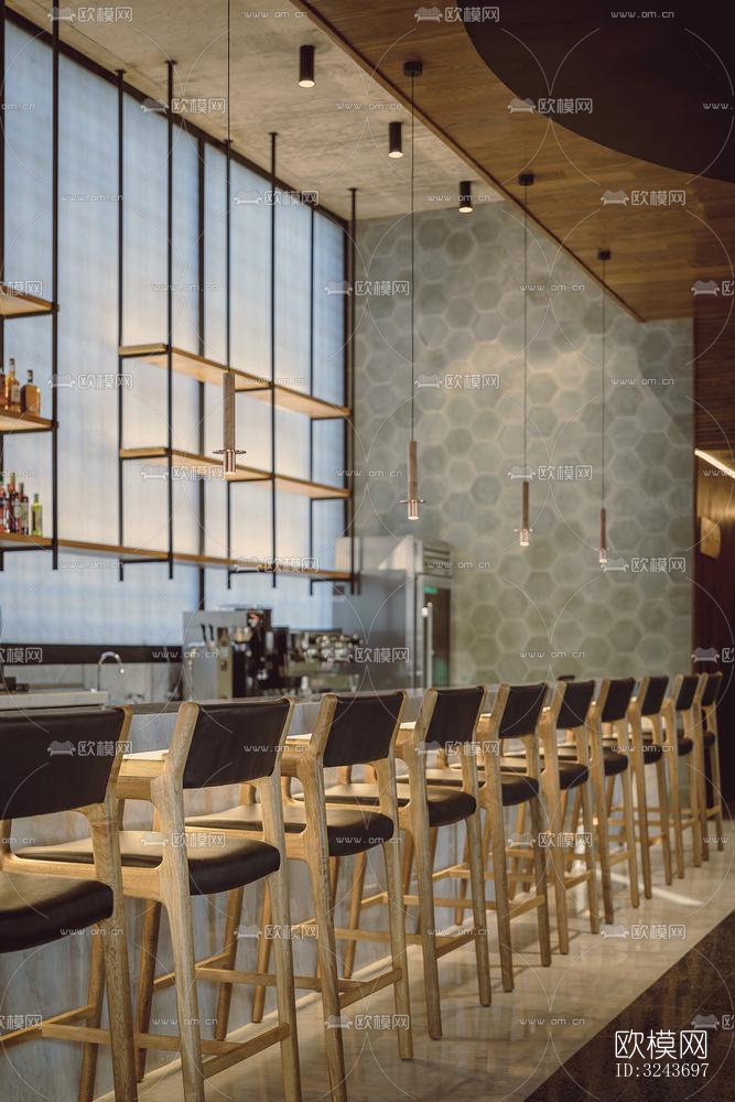 现代西餐厅效果图下载（渲染图3）