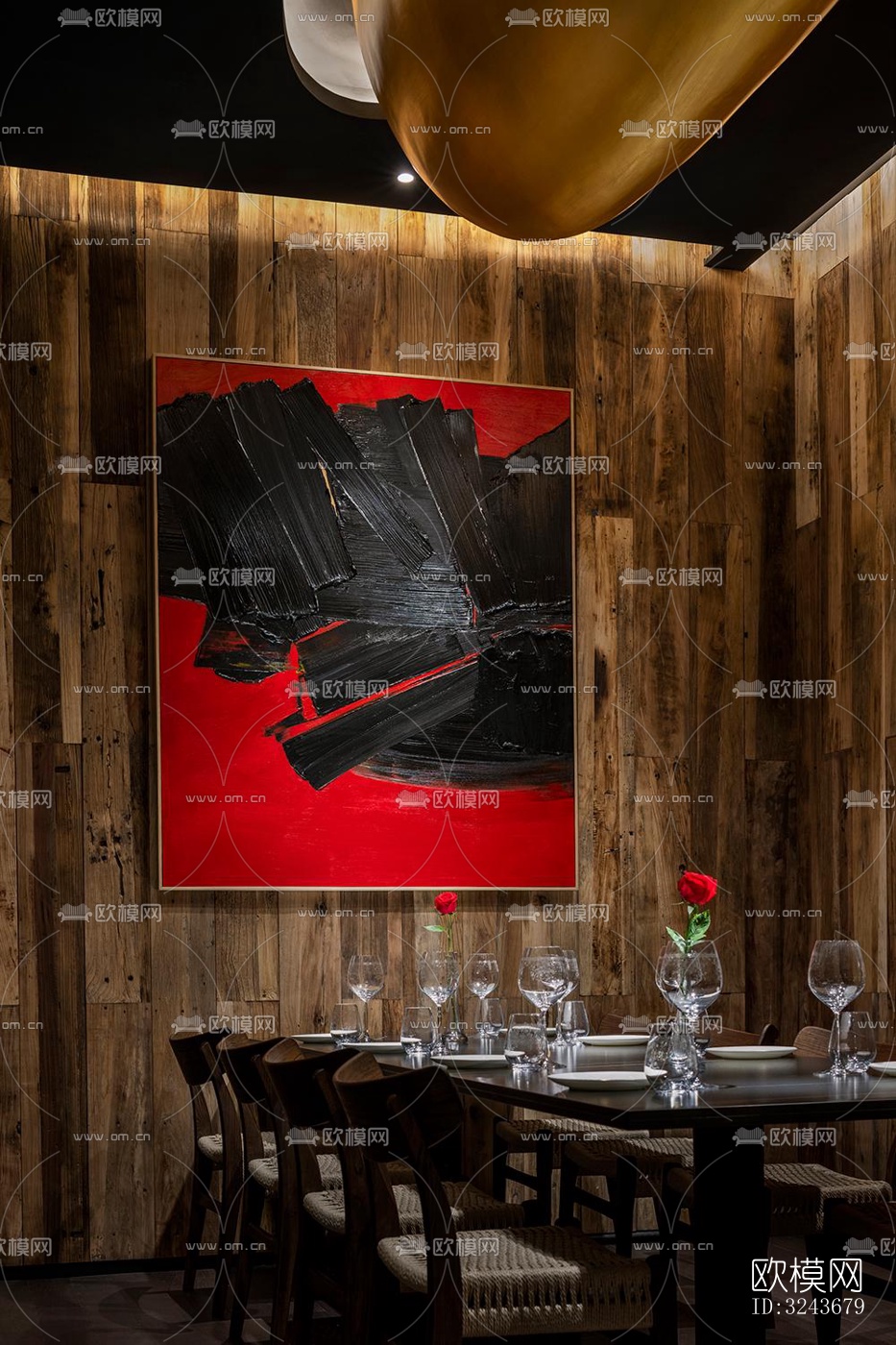 现代西餐厅效果图下载（渲染图7）