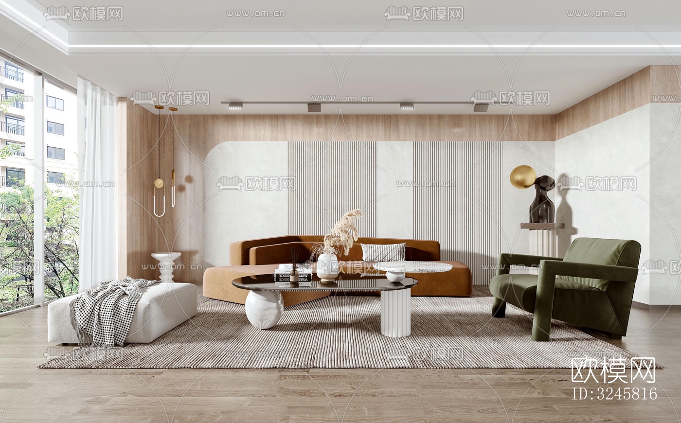 现代客厅效果图下载（渲染图5）