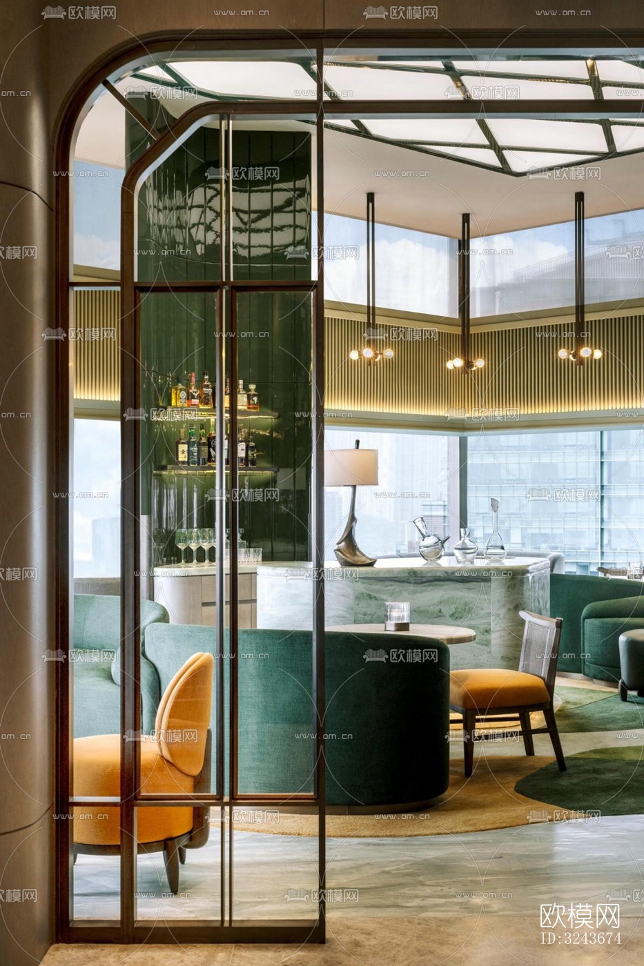 现代西餐厅效果图下载（渲染图4）