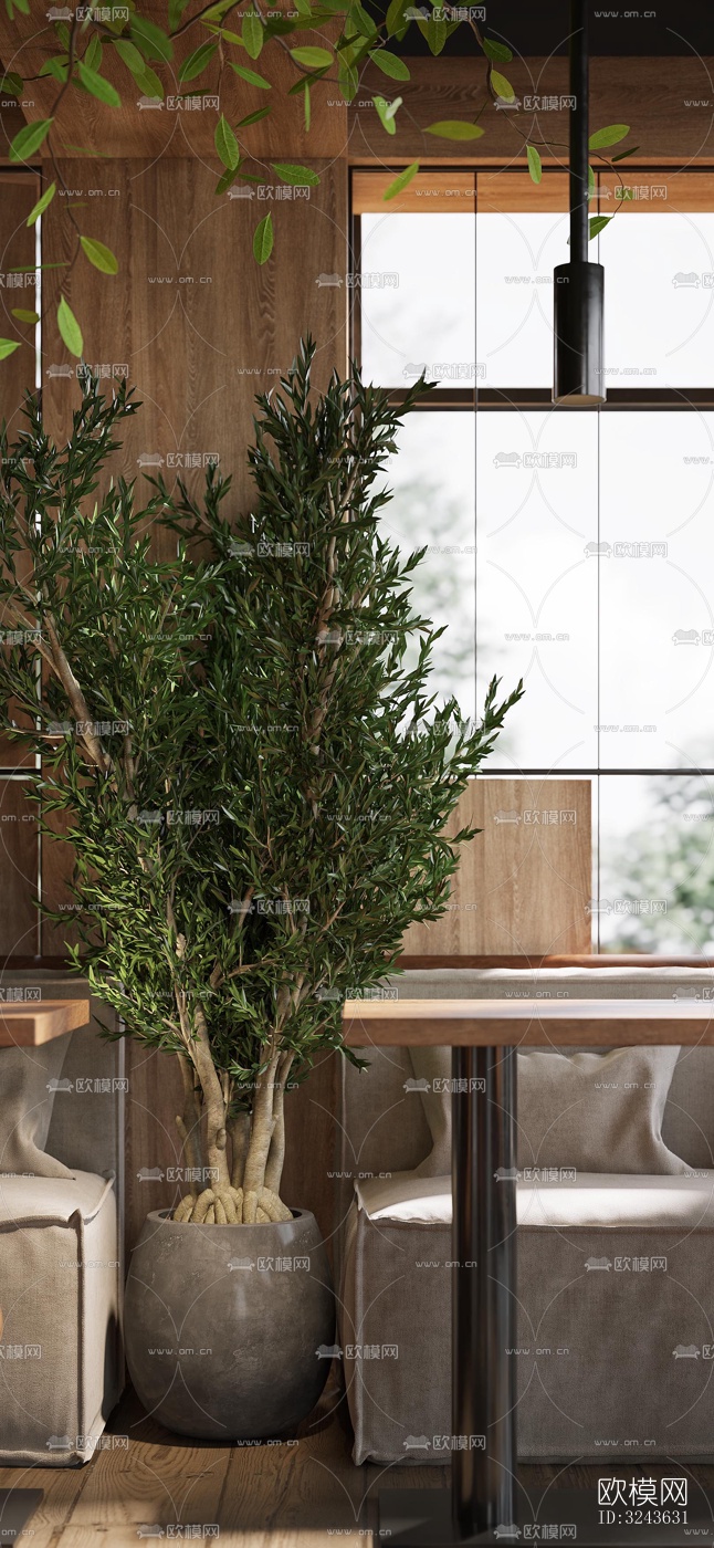 工业风西餐厅效果图下载（渲染图10）