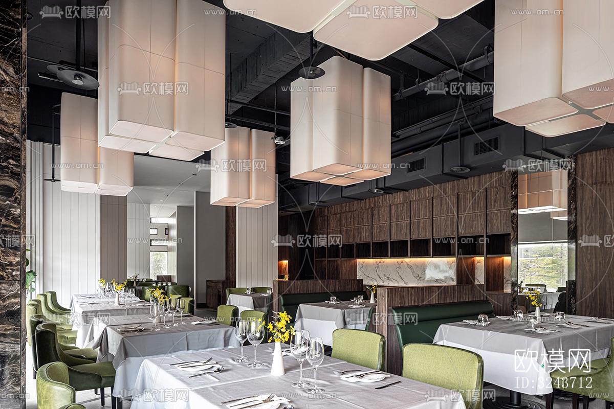 现代西餐厅效果图下载（渲染图4）