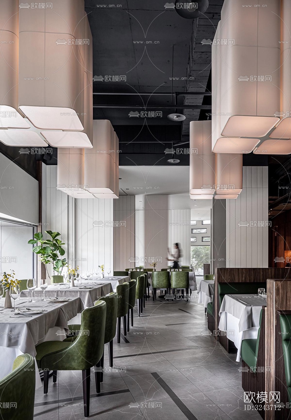 现代西餐厅效果图下载（渲染图5）