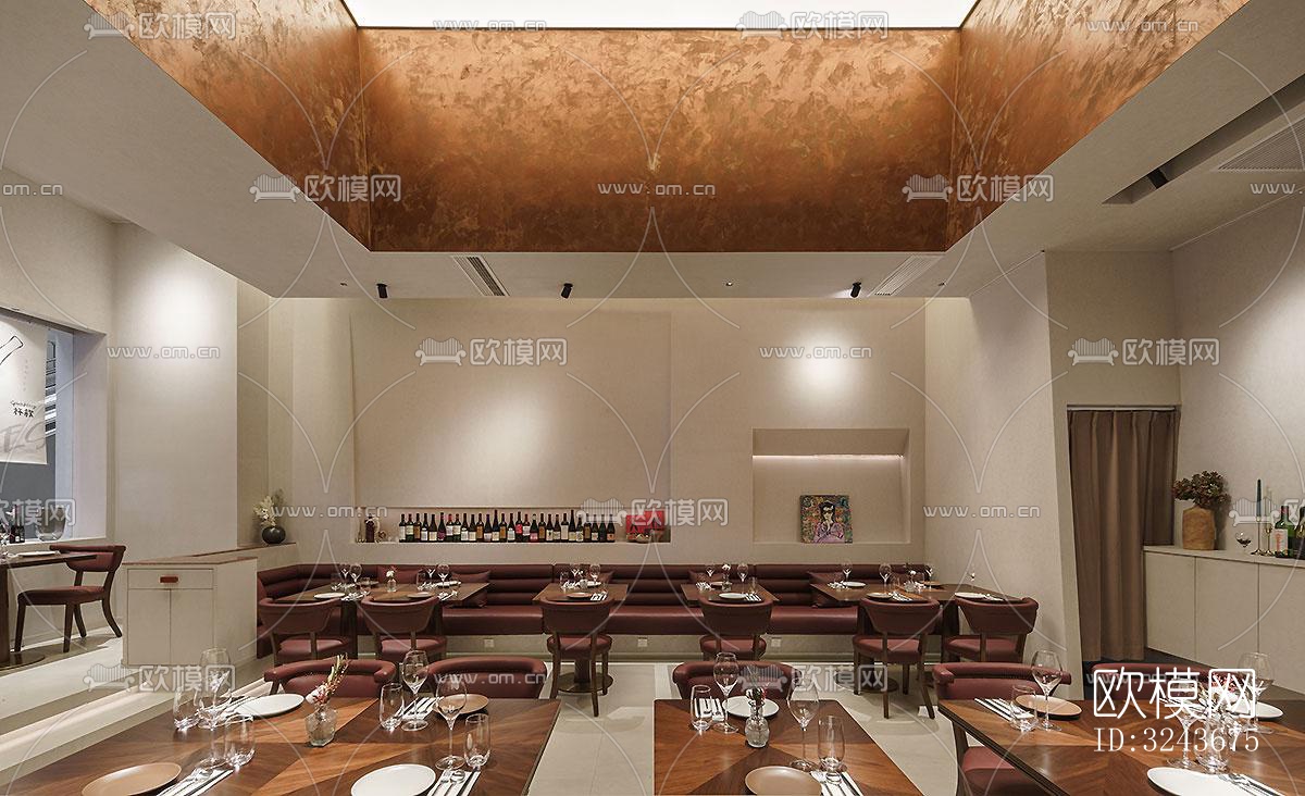 现代西餐厅效果图下载（渲染图20）