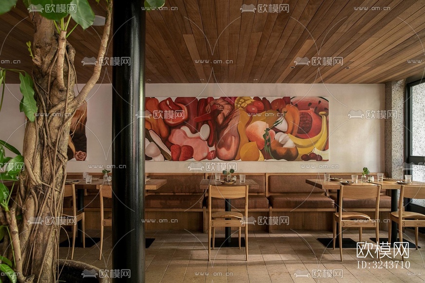 現(xiàn)代西餐廳效果圖下載(渲染圖5)