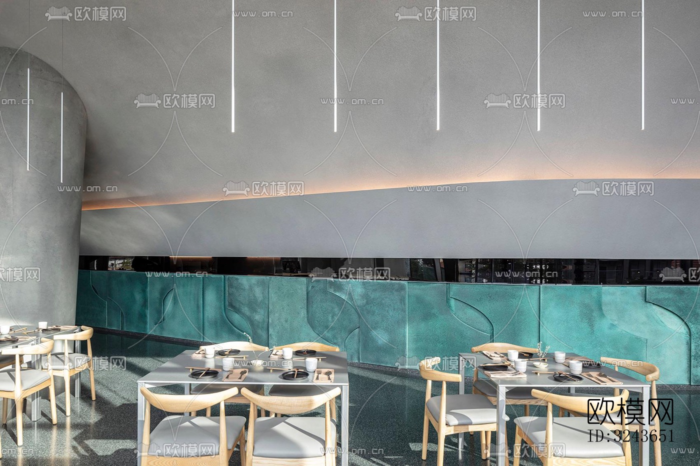 现代西餐厅效果图下载（渲染图16）