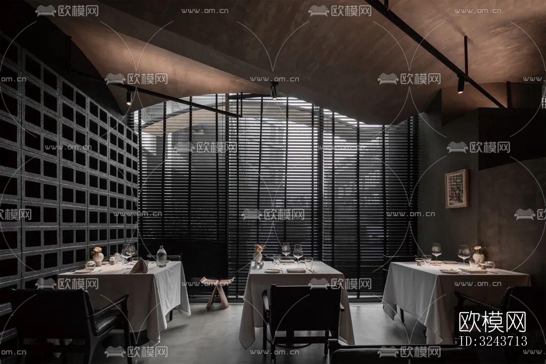 现代西餐厅效果图下载（渲染图4）