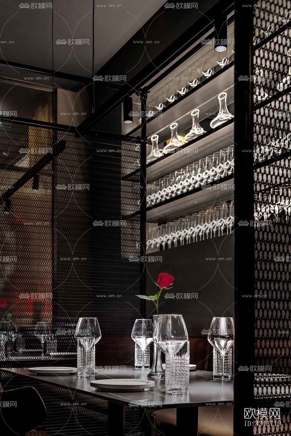 现代西餐厅效果图下载（渲染图7）