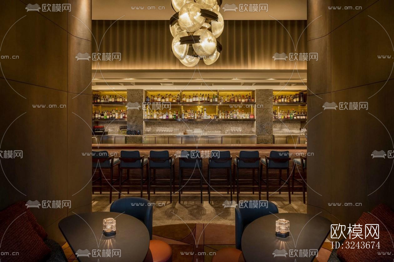 现代西餐厅效果图下载（渲染图8）