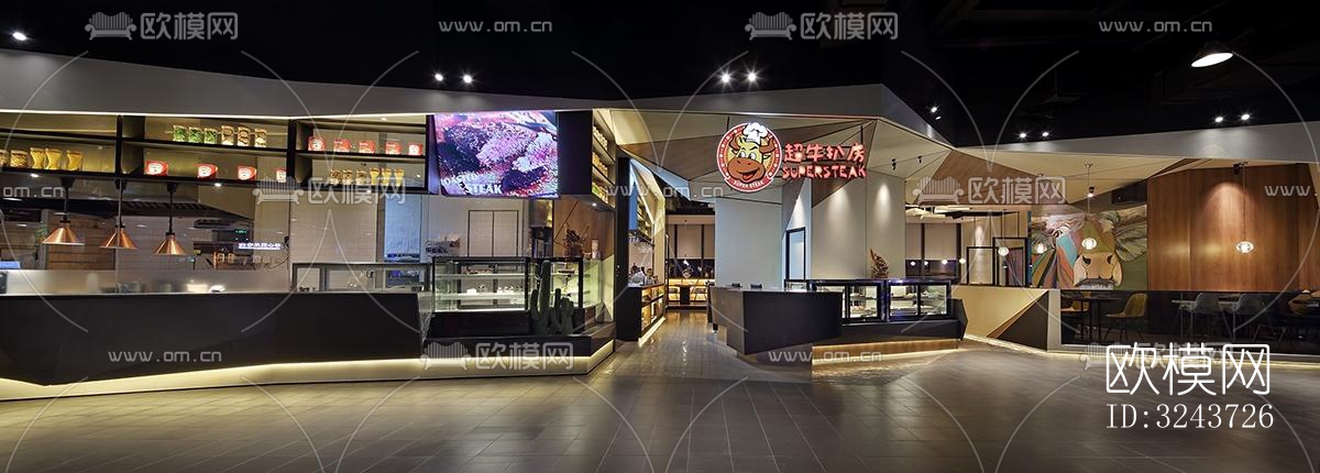 现代西餐厅效果图下载（渲染图8）