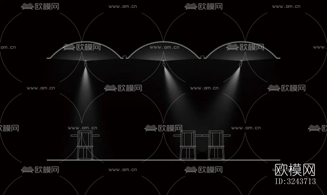 现代西餐厅效果图下载（渲染图12）
