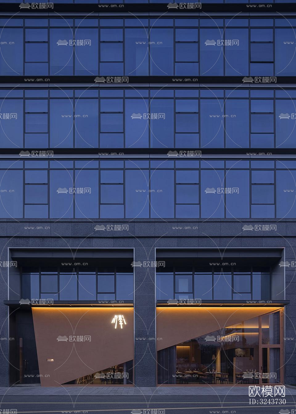 现代西餐厅效果图下载（渲染图1）