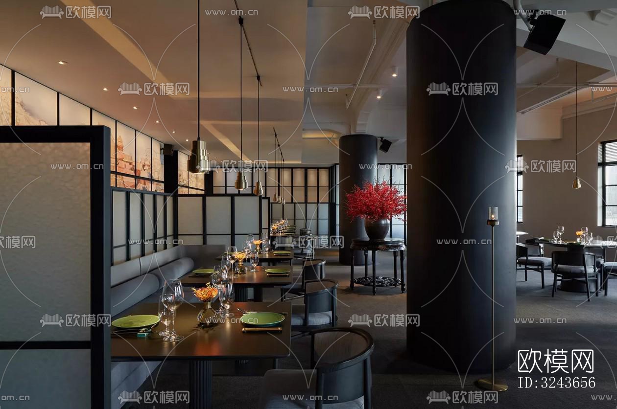 现代西餐厅效果图下载（渲染图4）