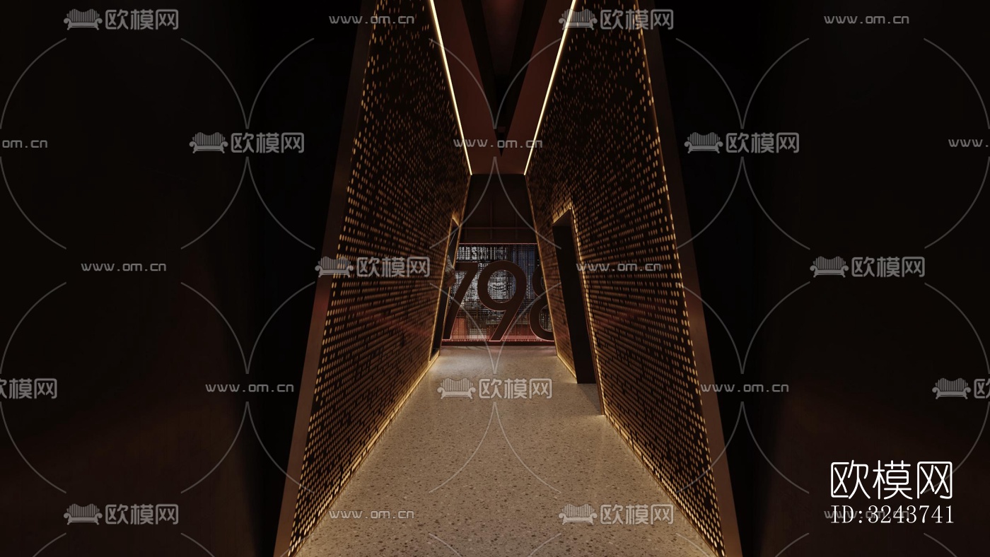 现代西餐厅效果图下载（渲染图1）