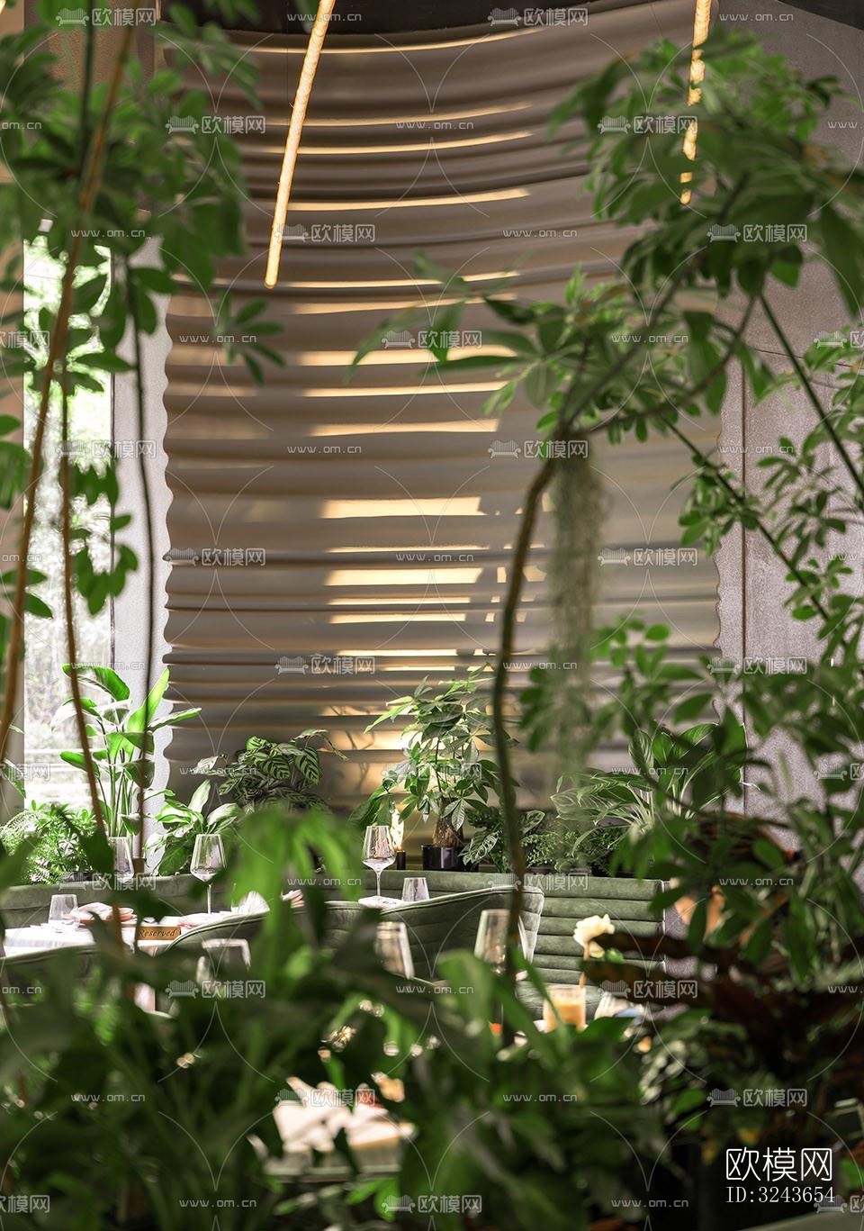 现代西餐厅效果图下载（渲染图4）