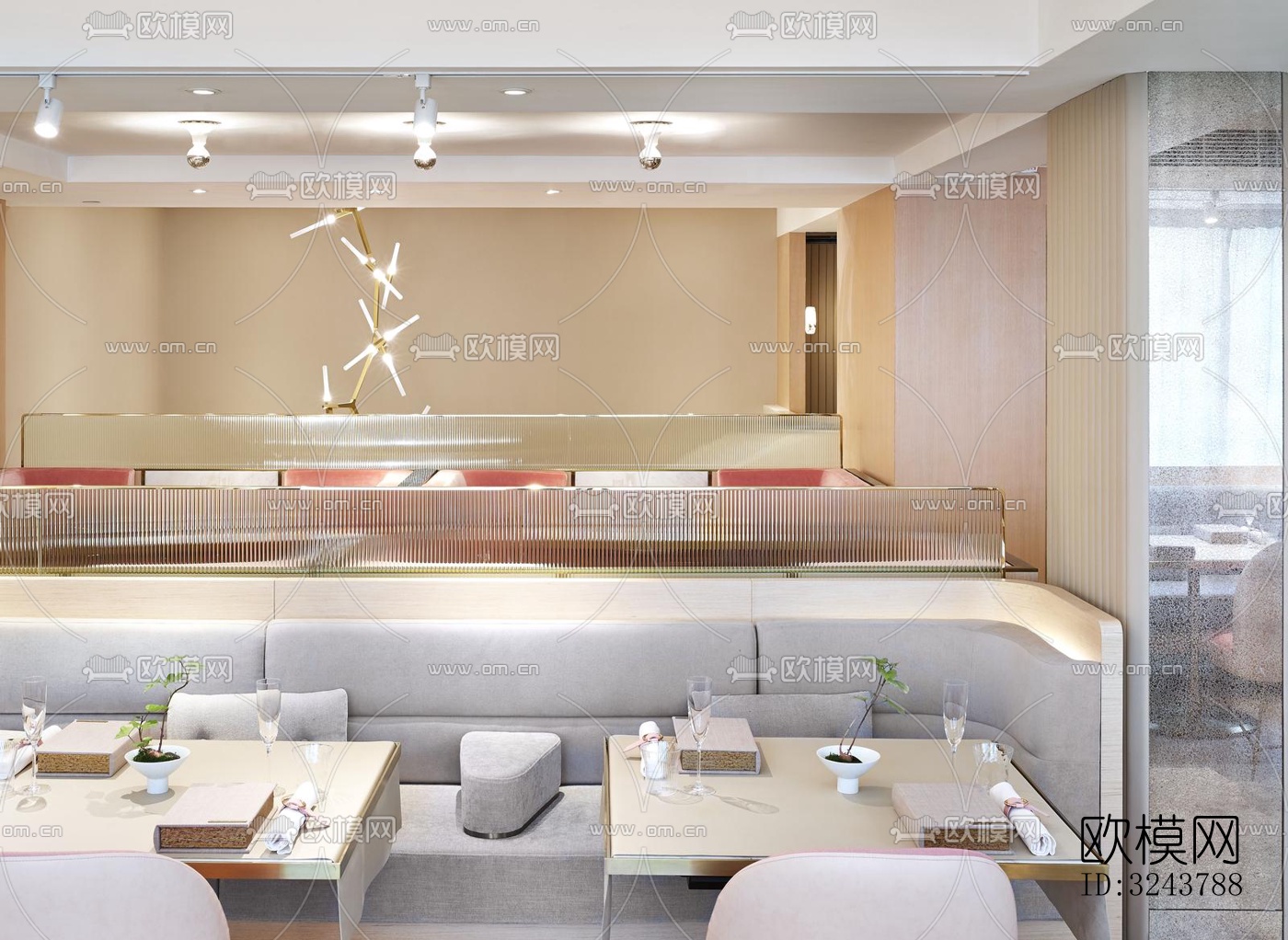 现代西餐厅效果图下载（渲染图4）