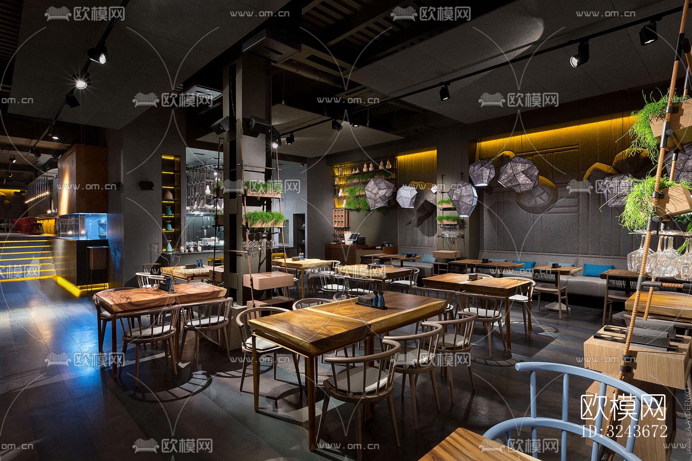 現(xiàn)代西餐廳效果圖下載（渲染圖5）