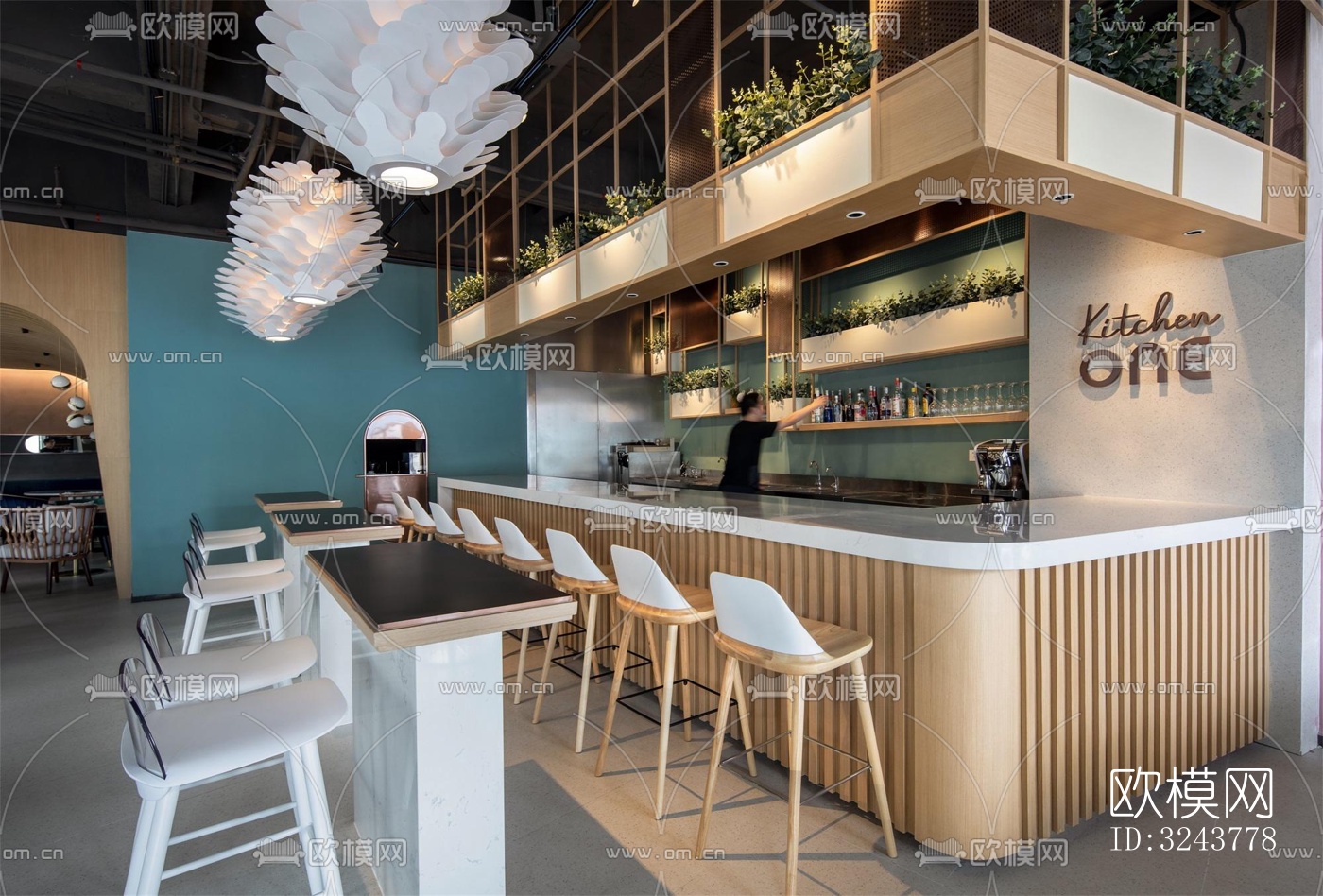 现代西餐厅效果图下载（渲染图5）