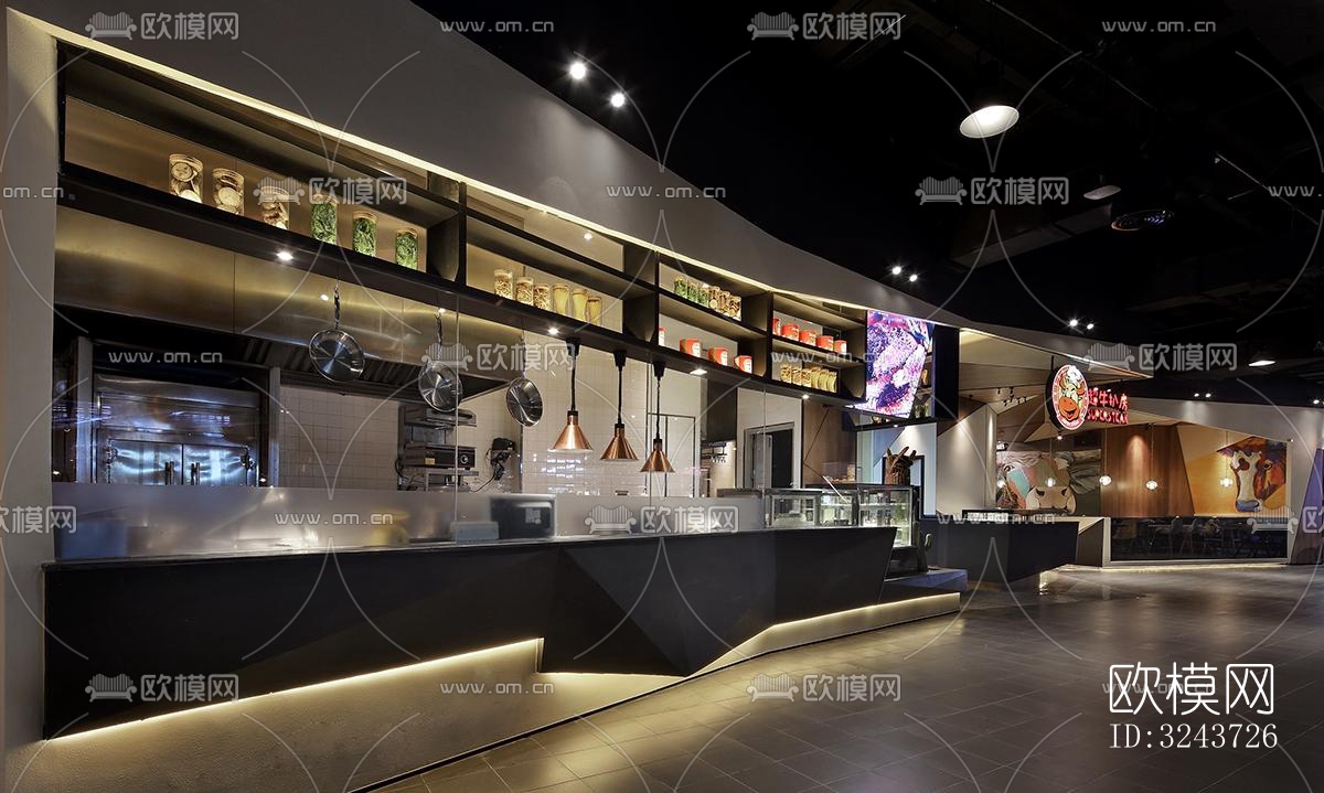 现代西餐厅效果图下载（渲染图9）