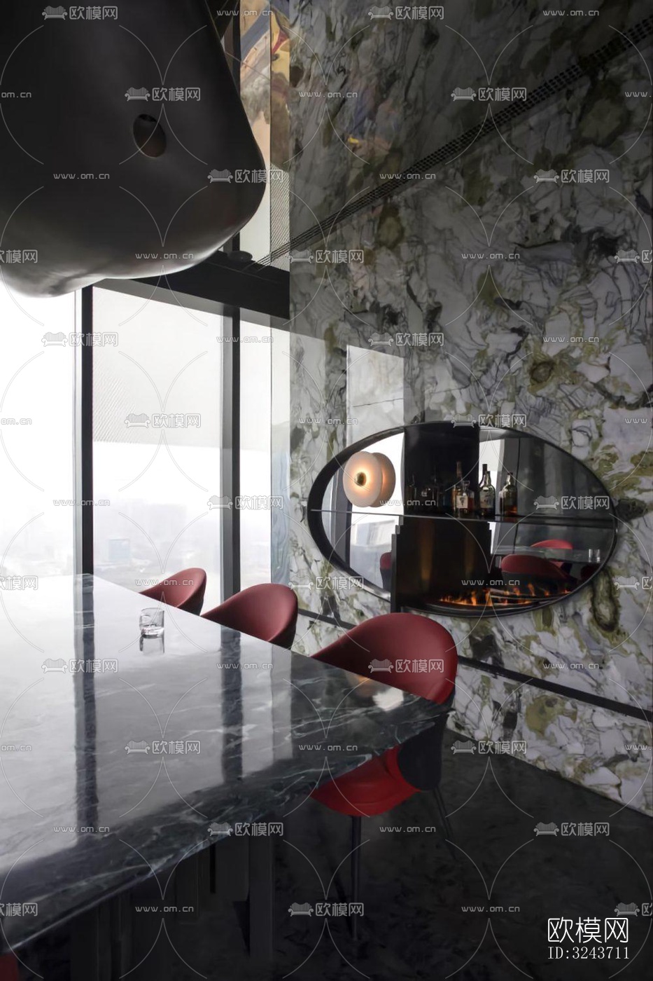 现代西餐厅效果图下载（渲染图17）