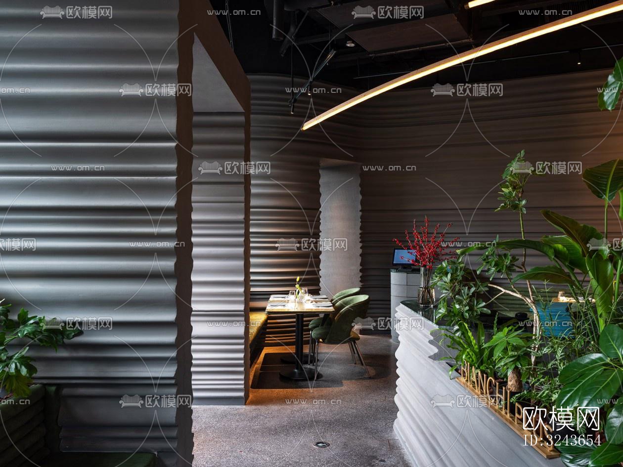 现代西餐厅效果图下载（渲染图9）