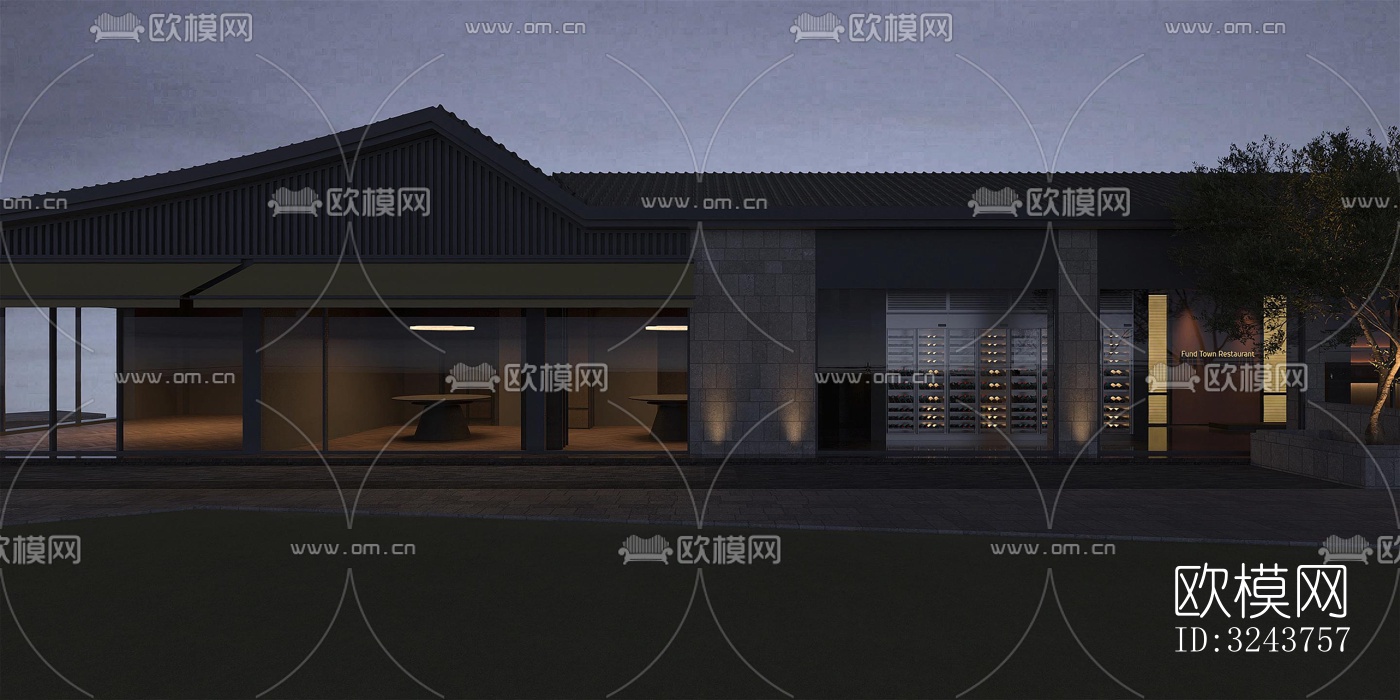 现代西餐厅效果图下载（渲染图18）