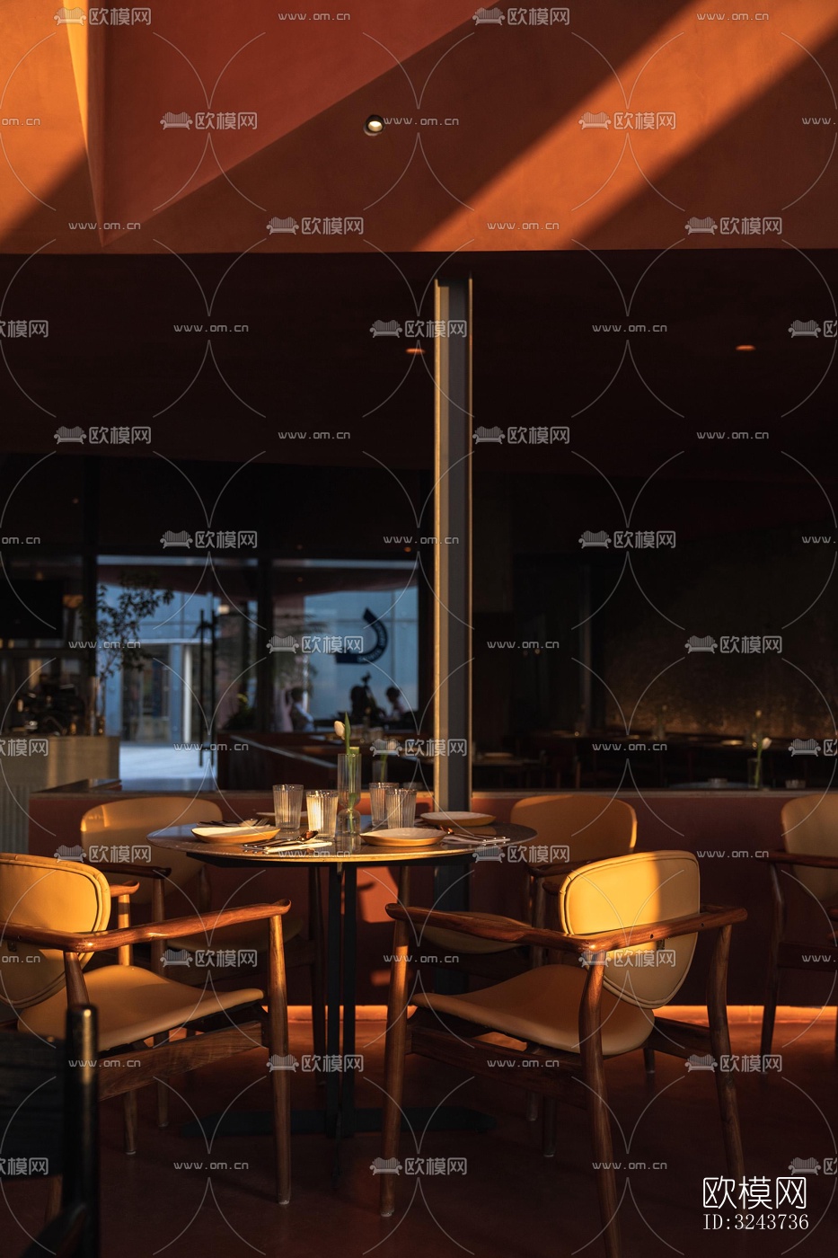 现代西餐厅效果图下载（渲染图4）
