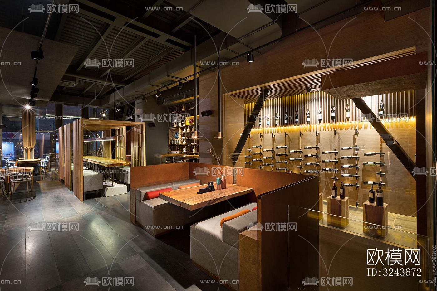 現(xiàn)代西餐廳效果圖下載（渲染圖4）