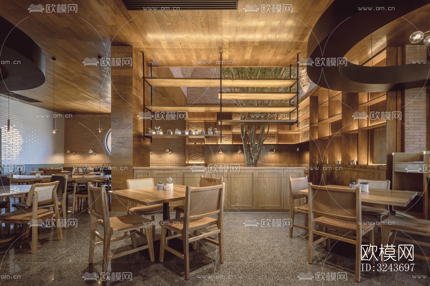 现代西餐厅效果图下载（渲染图4）
