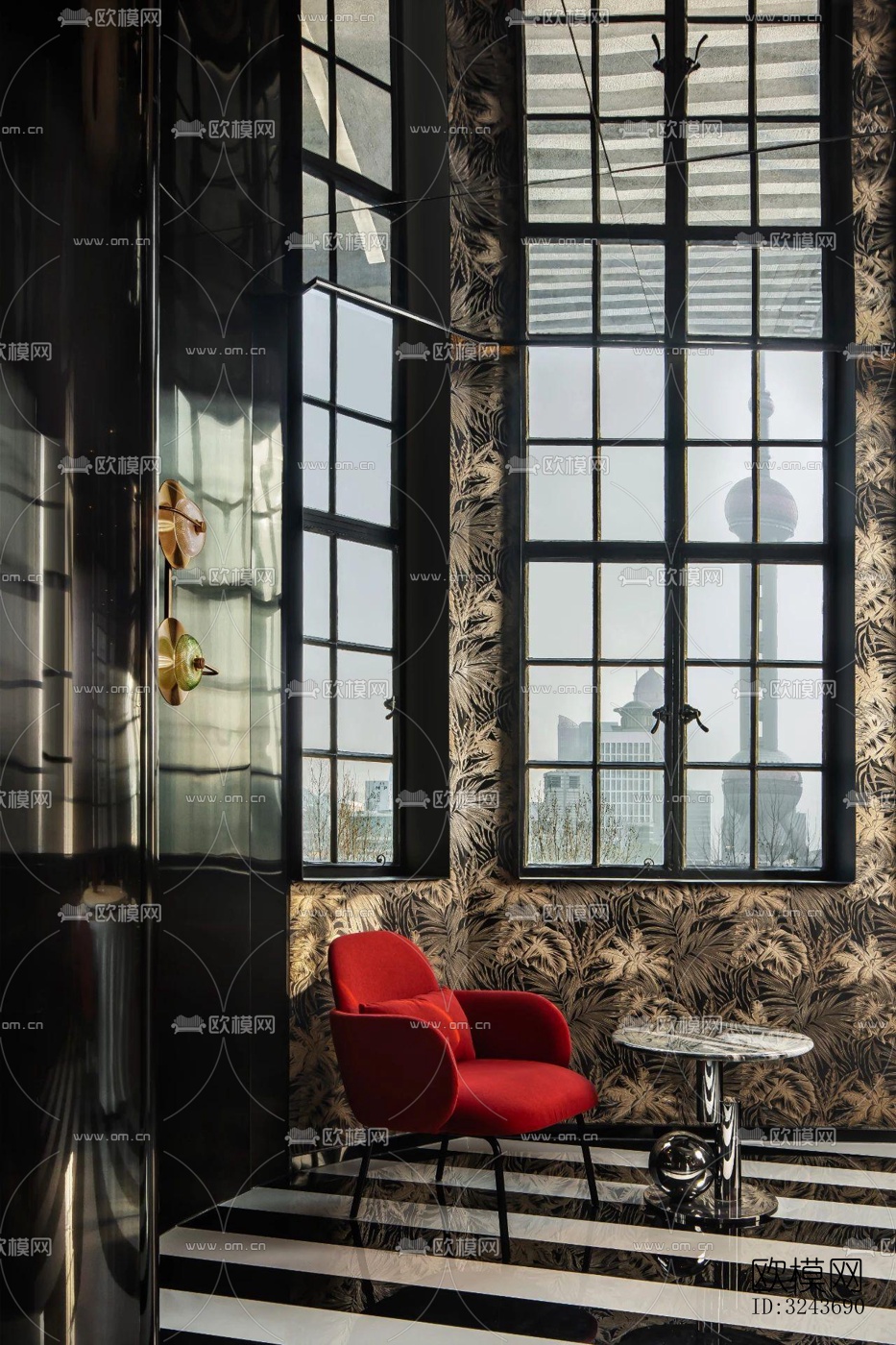 现代西餐厅效果图下载（渲染图10）