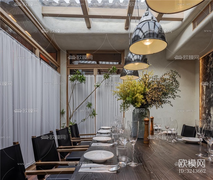 現(xiàn)代西餐廳效果圖下載(渲染圖7)