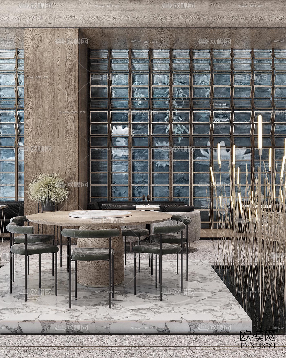 现代西餐厅效果图下载（渲染图6）