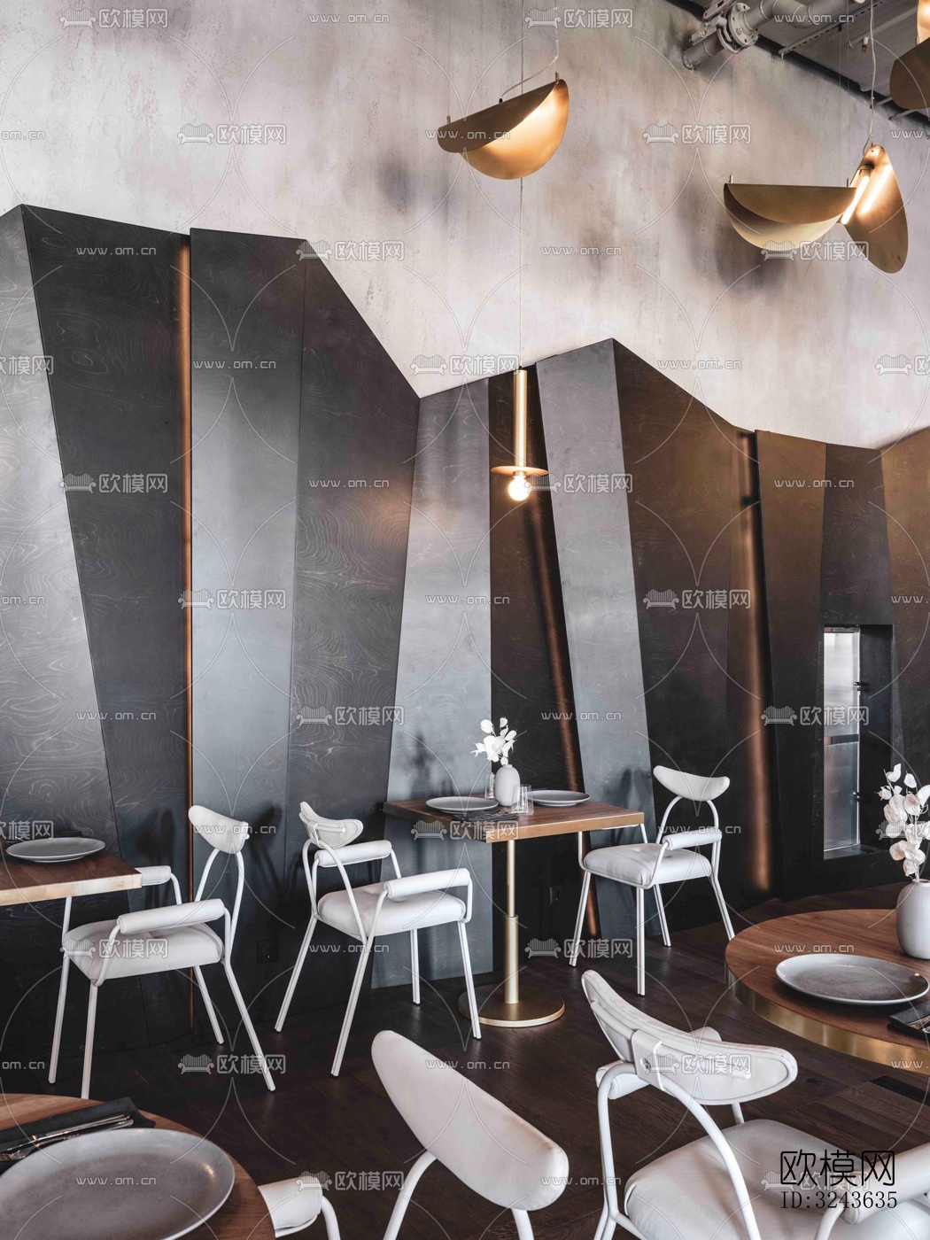 工业风西餐厅效果图下载（渲染图4）