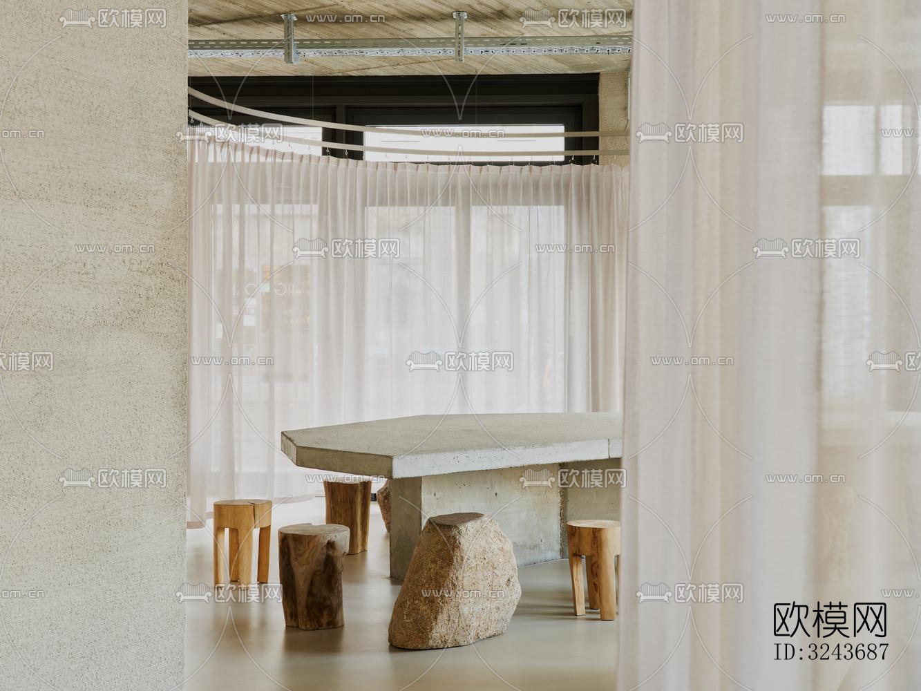 现代西餐厅效果图下载（渲染图12）