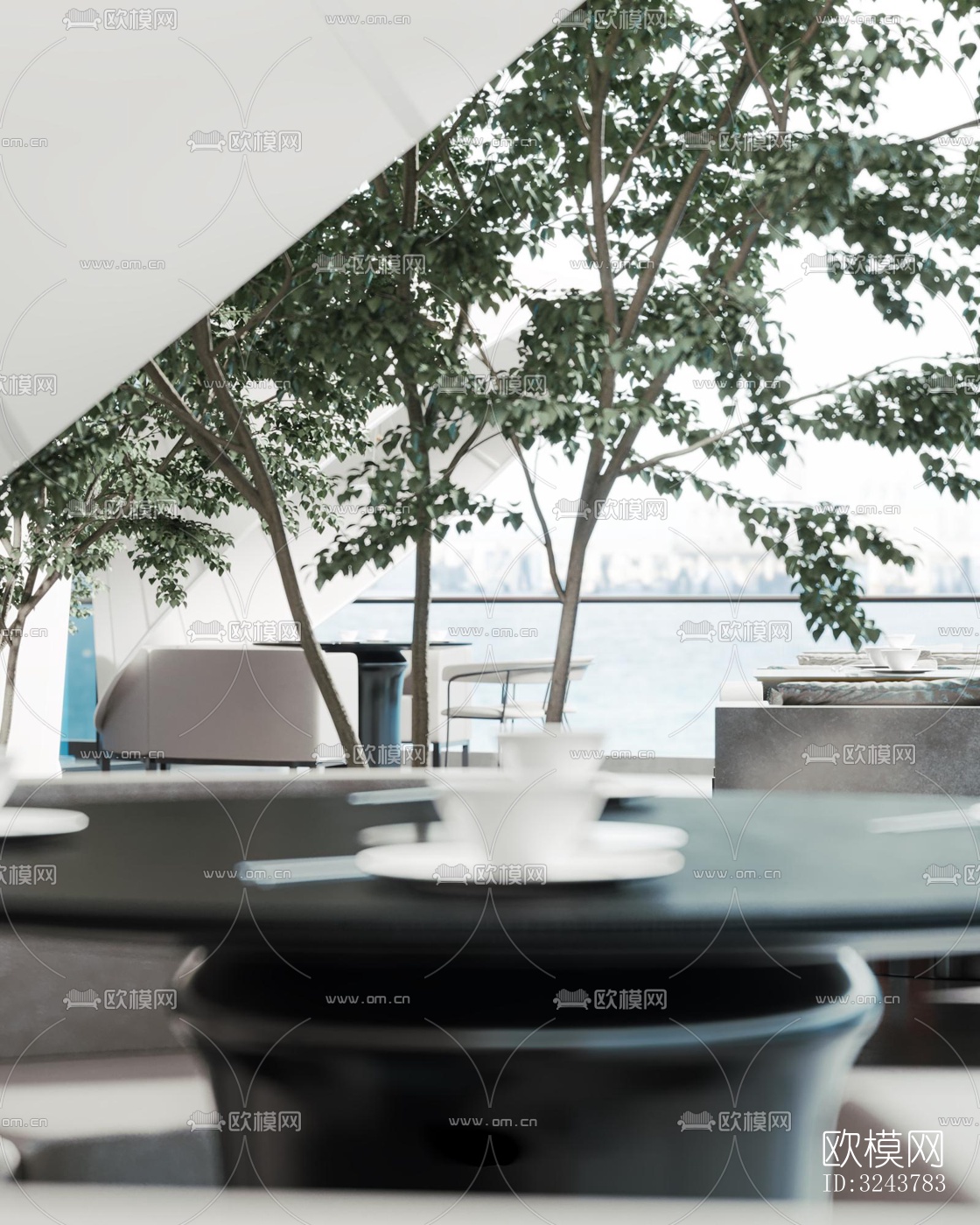 现代西餐厅效果图下载（渲染图6）