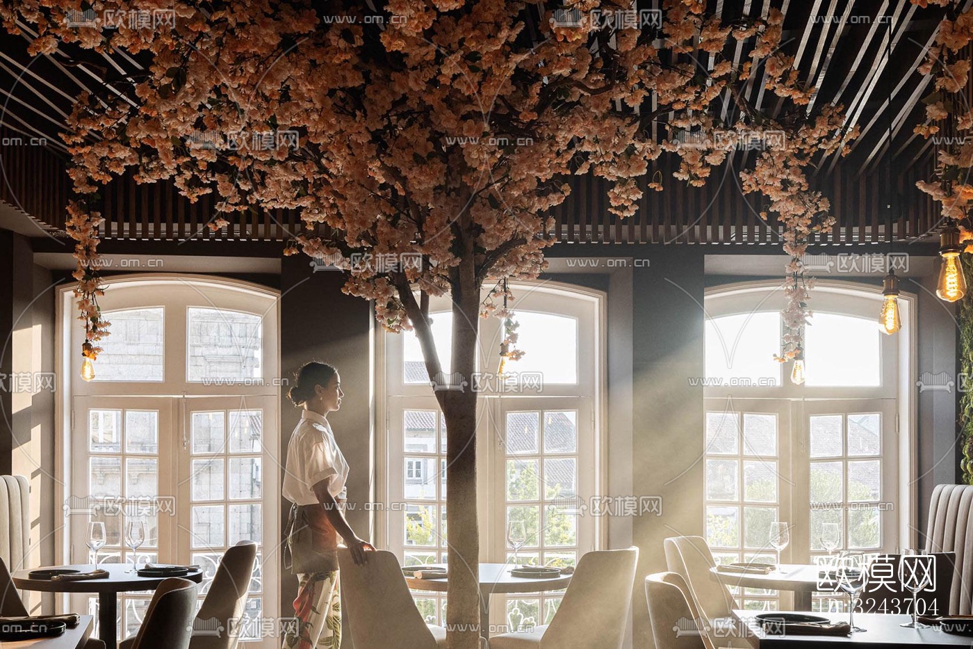 现代西餐厅效果图下载（渲染图6）