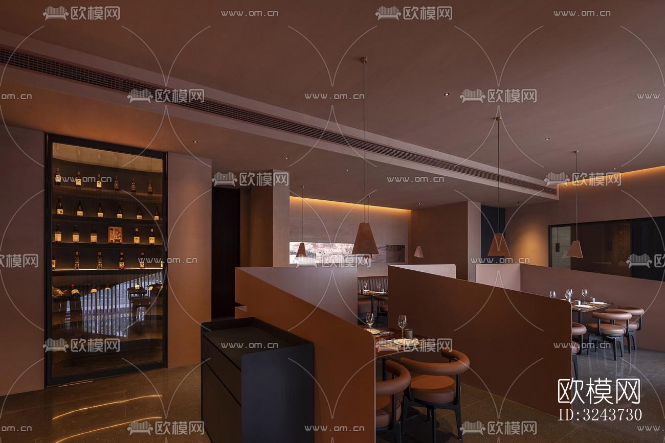 现代西餐厅效果图下载（渲染图12）