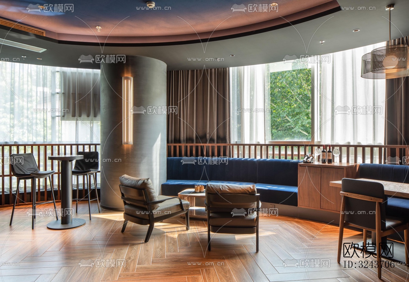 现代西餐厅效果图下载（渲染图17）