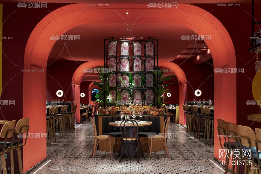 美式西餐廳效果圖下載(渲染圖5)