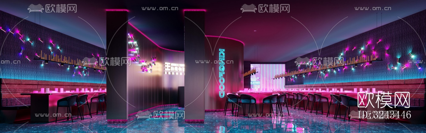 现代自助餐厅效果图下载（渲染图6）