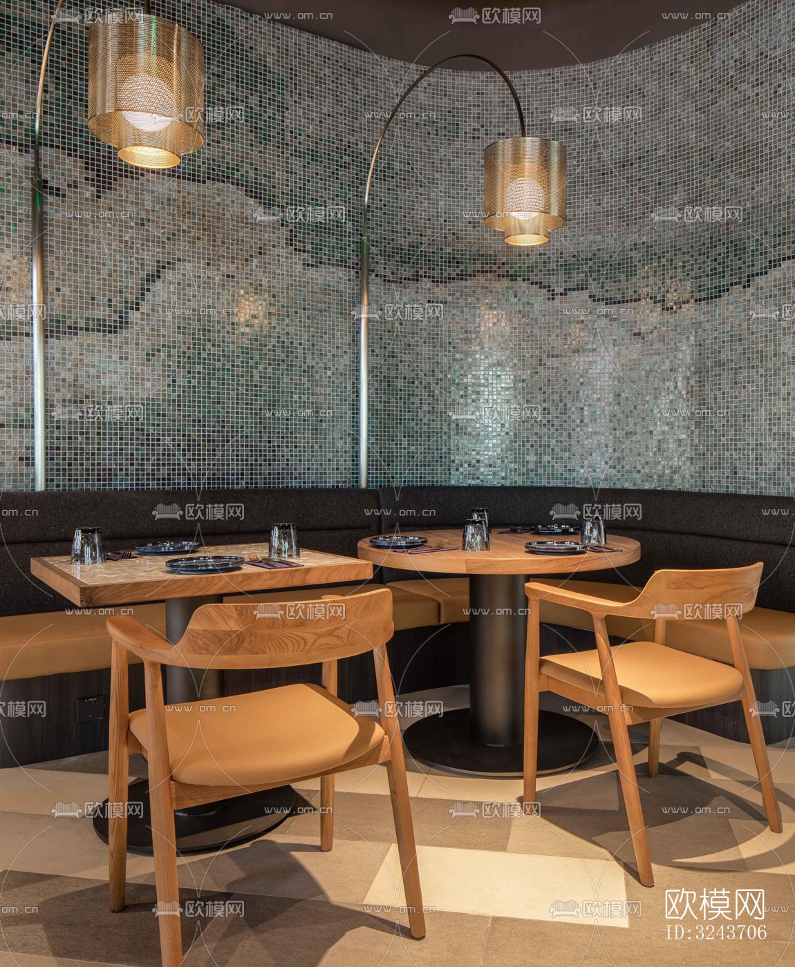 现代西餐厅效果图下载（渲染图13）