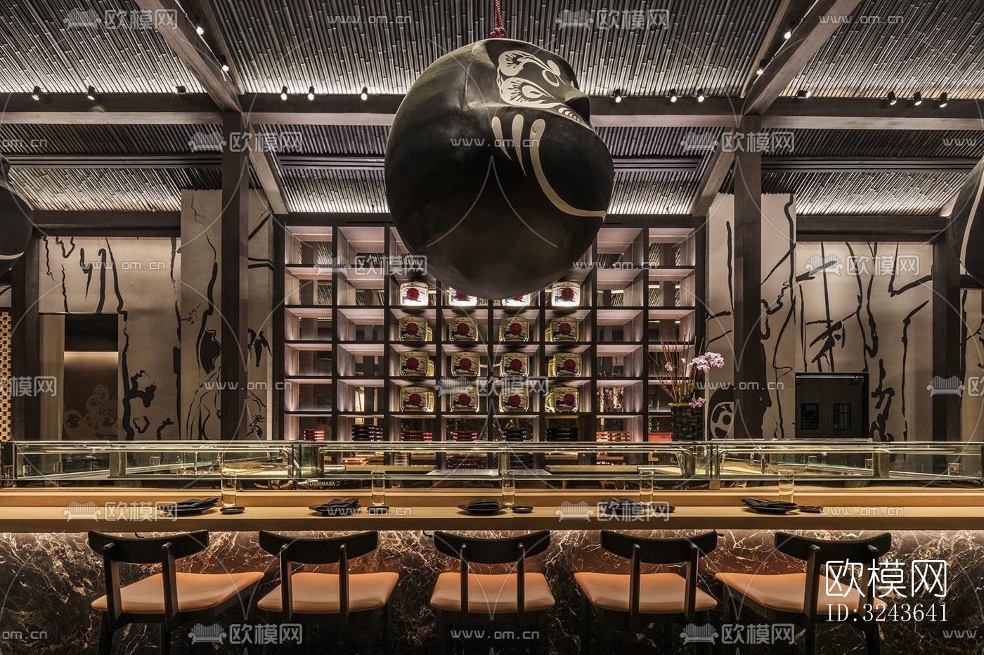 日式西餐厅效果图下载（渲染图14）