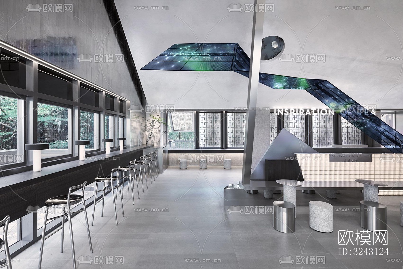 现代咖啡奶茶效果图下载（渲染图5）