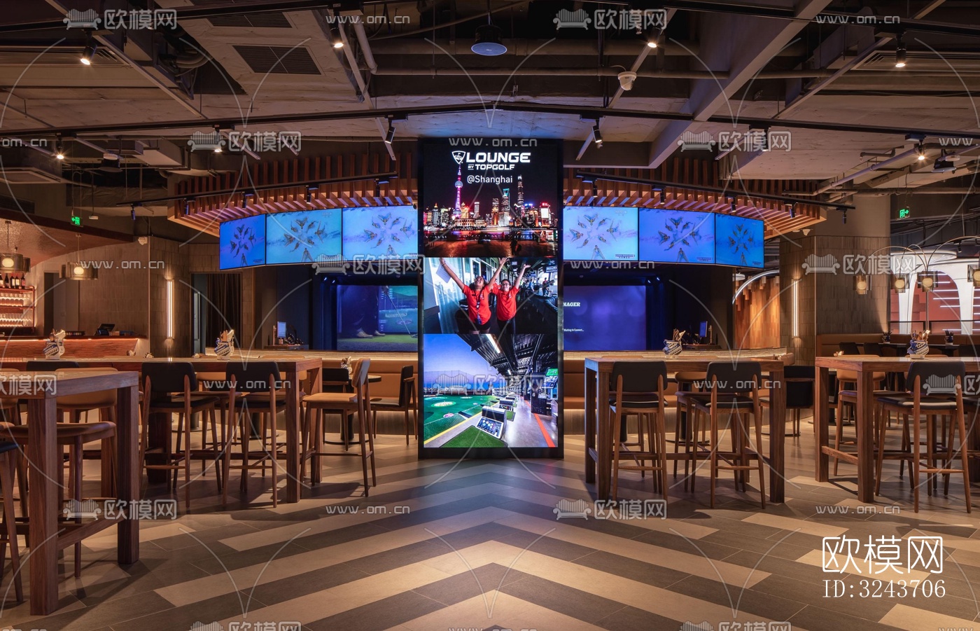 现代西餐厅效果图下载（渲染图11）