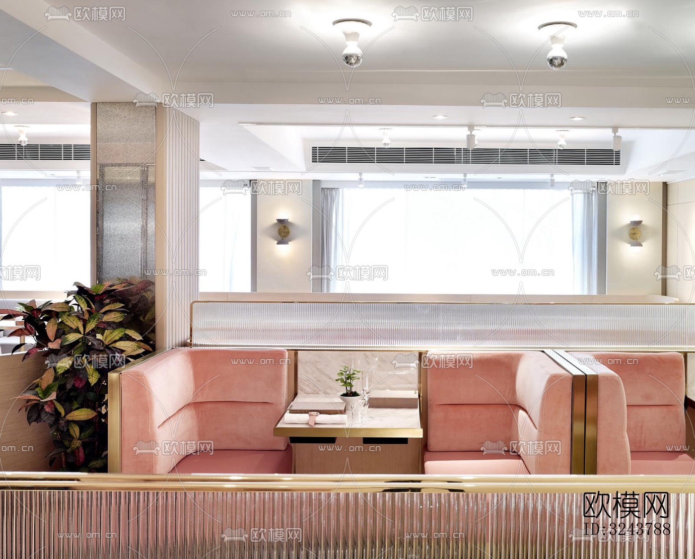 现代西餐厅效果图下载（渲染图14）