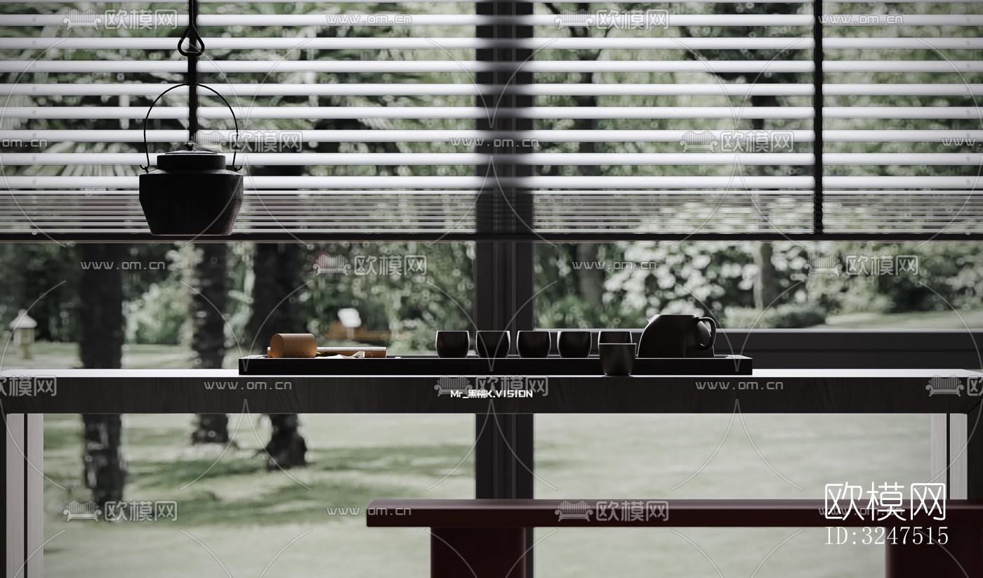 现代客餐厅效果图下载（渲染图3）