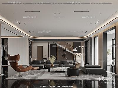 现代客餐厅效果图下载（渲染图7）