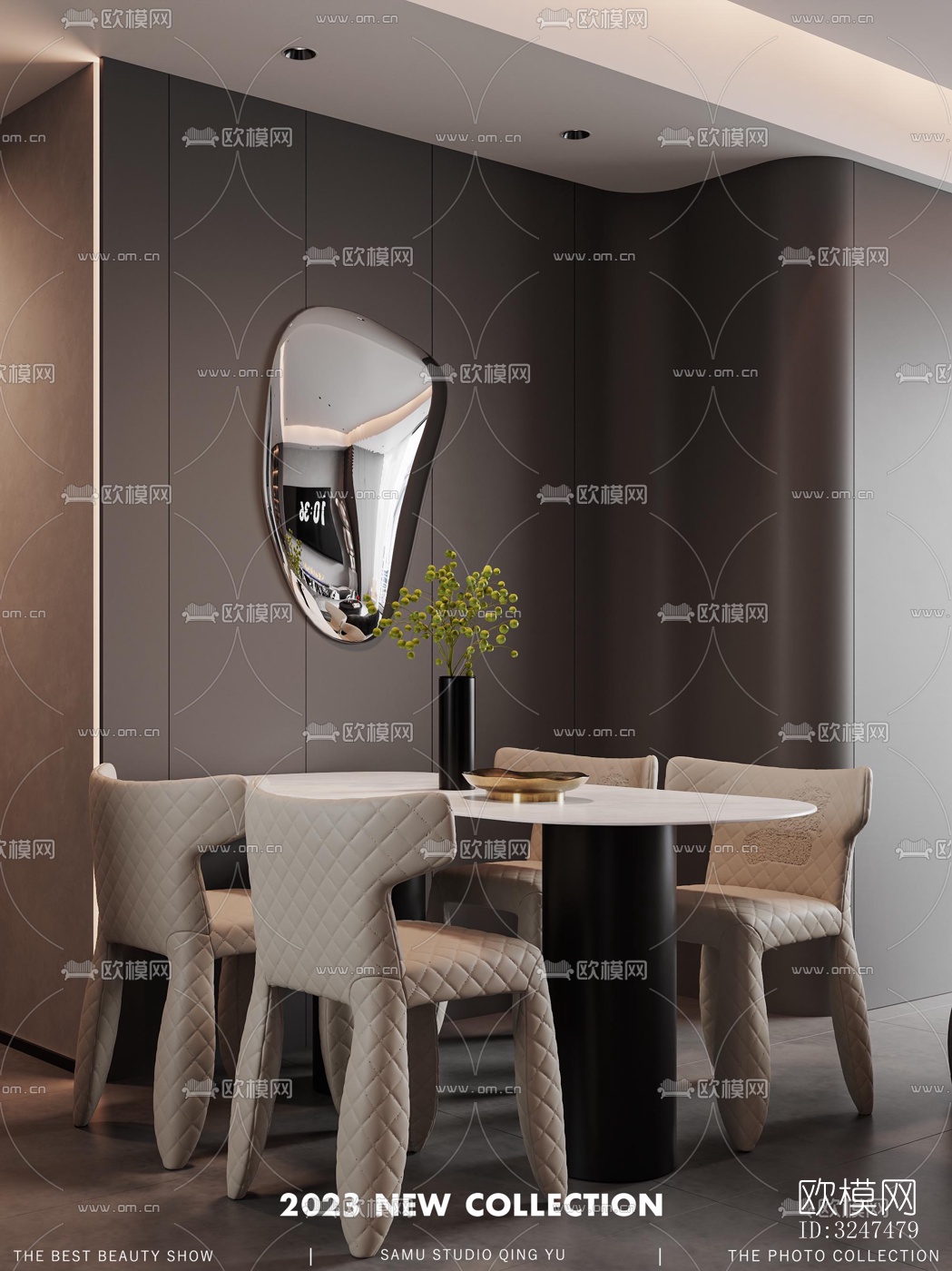 现代客餐厅效果图下载（渲染图4）