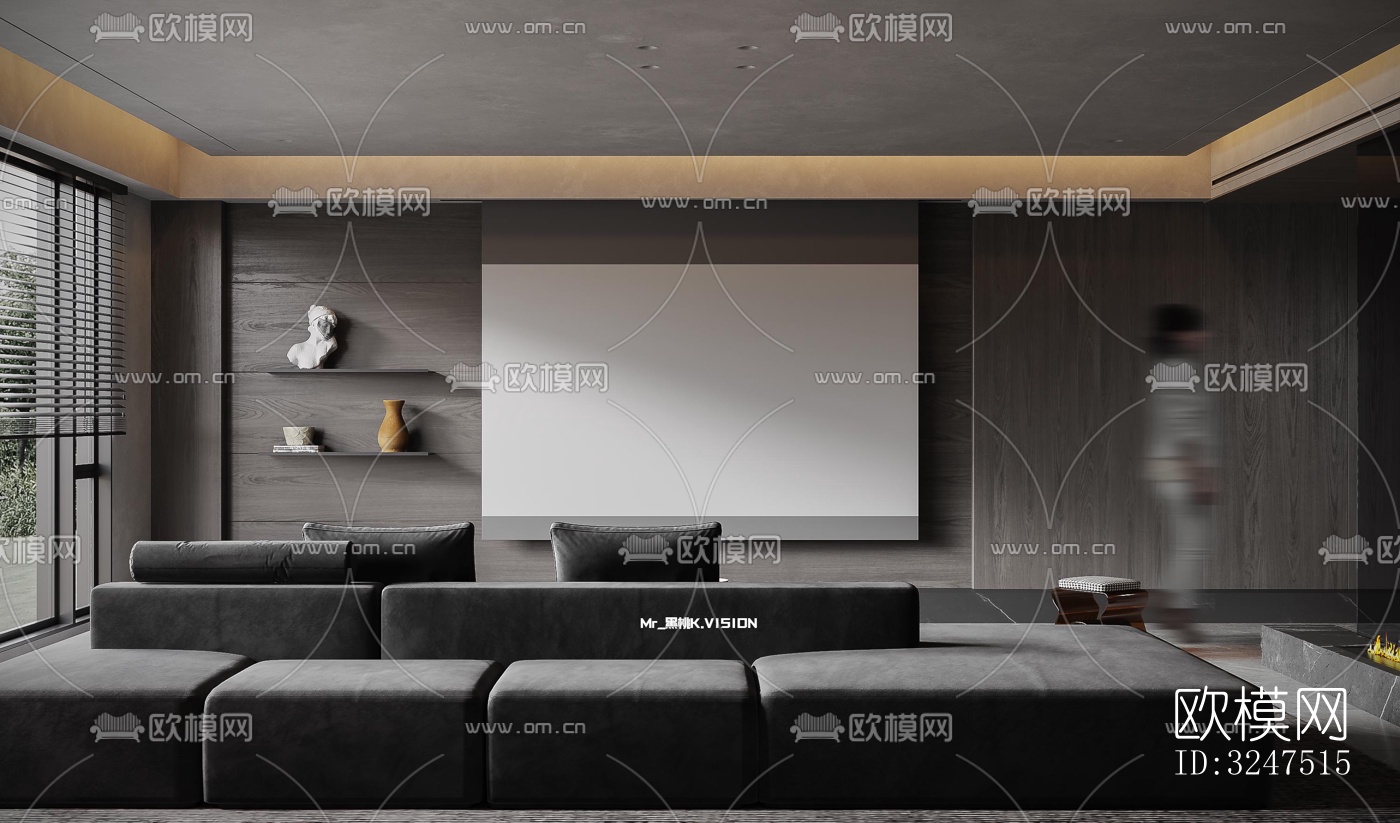 现代客餐厅效果图下载（渲染图8）