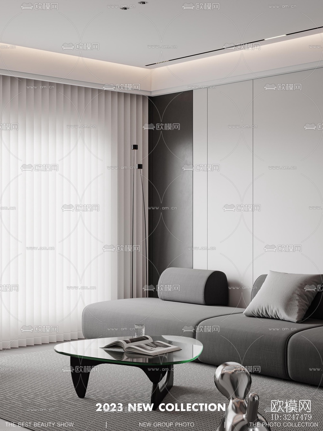 现代客餐厅效果图下载（渲染图5）